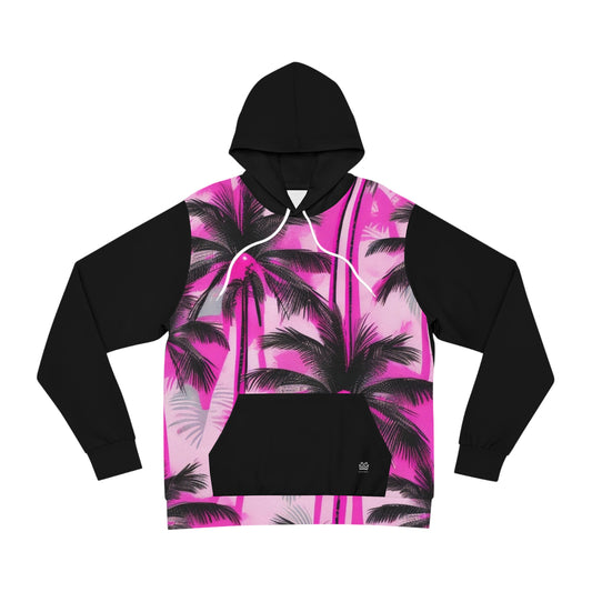 Pink and Black Palm Tree Fashion Hoodie